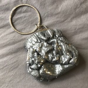 Small sparkly grey clutch